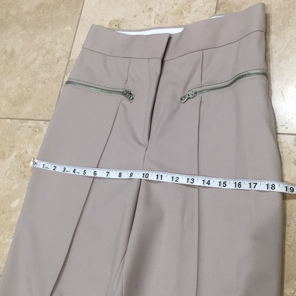 REISS Miller high rise straight leg pintuck trousers in stone color NWOT - Picture 9 of 17